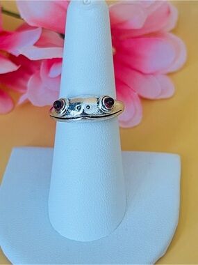 Silver frog ring adjustable size
